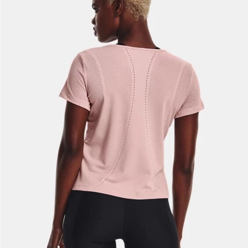 Under Armour Short Sleeve Workout Top Pink Mesh Large active athleisure pastel